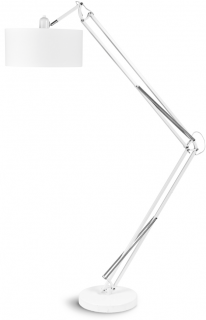 lampa Milano, bílá barva barva stínidla: linen dark (LD) - 100% len, velikost: L