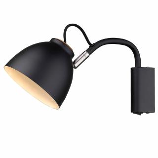 Nástěnná lampa Nivå černá/přírodní