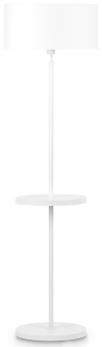 podlahová lampa se stolkem bílá barva stínidla: linen light (LL) - 100% len, velikost: L