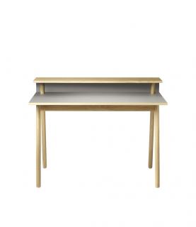 Psací stůl Nørrebro s úložným prostorem z dubového dřeva Barva desky:: bílá