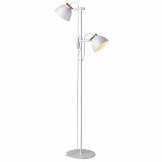 Stojací lampa Århus bílá/přírodní 2 stínidla