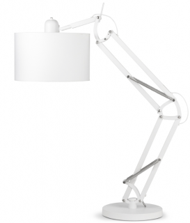 stolní lampa Milano bílá barva barva stínidla: linen dark (LD) - 100% len, velikost: M