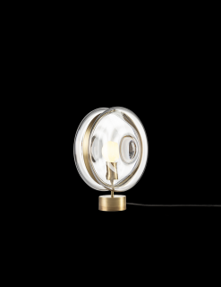 Stolní lampa Orbital Barva konstrukce:: patinovaná zlatá, Barva skla:: čirá