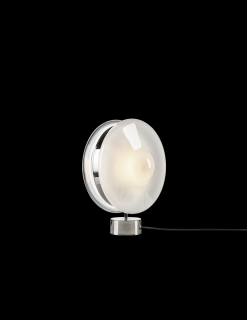 Stolní lampa Orbital Barva konstrukce:: stříbrná, Barva skla:: bílá
