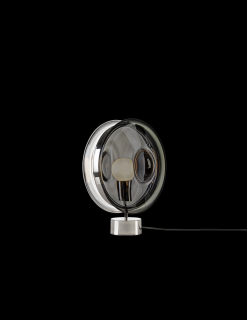 Stolní lampa Orbital Barva konstrukce:: stříbrná, Barva skla:: černá