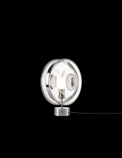 Stolní lampa Orbital Barva konstrukce:: stříbrná, Barva skla:: čirá
