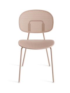Venkovní židle z recyklovaného plastu Tondina Slim Barva kovové konstrukce: Cipria 70, Barva sedáku a opěradla z recyklovaného plastu: Cipria IP480C