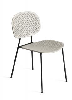 Venkovní židle z recyklovaného plastu Tondina Slim Barva kovové konstrukce: Matt black 31, Barva sedáku a opěradla z recyklovaného plastu: Almond grey…