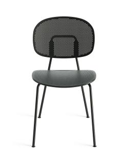 Venkovní židle z recyklovaného plastu Tondina Slim Barva kovové konstrukce: Matt black 31, Barva sedáku a opěradla z recyklovaného plastu: Coal black…