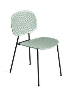 Venkovní židle z recyklovaného plastu Tondina Slim Barva kovové konstrukce: Matt black 31, Barva sedáku a opěradla z recyklovaného plastu: Light green…