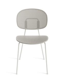 Venkovní židle z recyklovaného plastu Tondina Slim Barva kovové konstrukce: Matt white 30, Barva sedáku a opěradla z recyklovaného plastu: Almond grey…