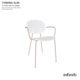 Venkovní židle z recyklovaného plastu Tondina Slim s opěradly Barva kovové konstrukce: Cipria 70, Barva sedáku a opěradla z recyklovaného plastu:…