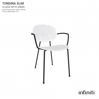 Venkovní židle z recyklovaného plastu Tondina Slim s opěradly Barva kovové konstrukce: Matt black 31, Barva sedáku a opěradla z recyklovaného plastu:…