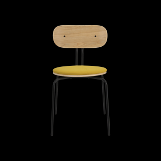 Židle Curious Barva nohou:: černá, Barva podsedáku:: žlutá