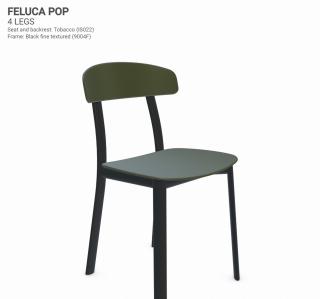 Židle Feluca Pop Barva kovové konstrukce: Black ﬁne textured 9004F, Barva sedáku a opěradla z recyklovaného plastu: Reed green IR6013