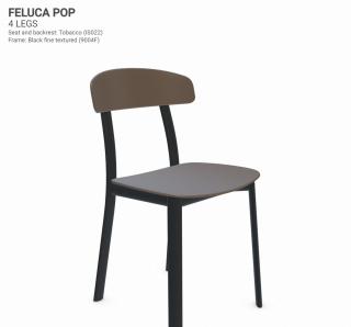 Židle Feluca Pop Barva kovové konstrukce: Black ﬁne textured 9004F, Barva sedáku a opěradla z recyklovaného plastu: Tobacco IS022