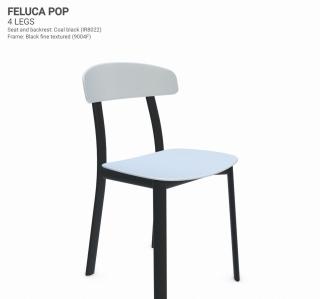 Židle Feluca Pop Barva kovové konstrukce: Black ﬁne textured 9004F, Barva sedáku a opěradla z recyklovaného plastu: white IS020