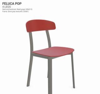 Židle Feluca Pop Barva kovové konstrukce: Dove grey fine textured 7006F, Barva sedáku a opěradla z recyklovaného plastu: Coral red IS527