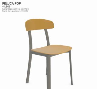 Židle Feluca Pop Barva kovové konstrukce: Dove grey fine textured 7006F, Barva sedáku a opěradla z recyklovaného plastu: Ochre yellow IS529