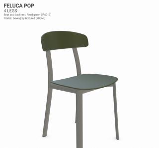Židle Feluca Pop Barva kovové konstrukce: Dove grey fine textured 7006F, Barva sedáku a opěradla z recyklovaného plastu: Reed green IR6013