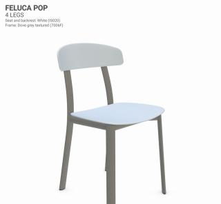 Židle Feluca Pop Barva kovové konstrukce: Dove grey fine textured 7006F, Barva sedáku a opěradla z recyklovaného plastu: white IS020