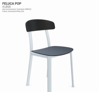 Židle Feluca Pop Barva kovové konstrukce: Embossed white 20, Barva sedáku a opěradla z recyklovaného plastu: Coal black IR8022