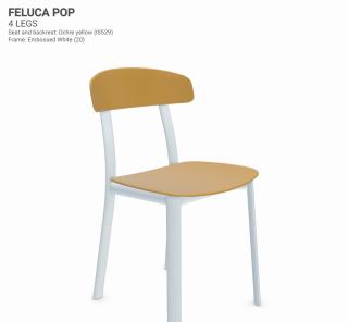 Židle Feluca Pop Barva kovové konstrukce: Embossed white 20, Barva sedáku a opěradla z recyklovaného plastu: Ochre yellow IS529