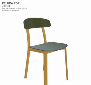 Židle Feluca Pop Barva kovové konstrukce: Ochre yellow 79, Barva sedáku a opěradla z recyklovaného plastu: Reed green IR6013