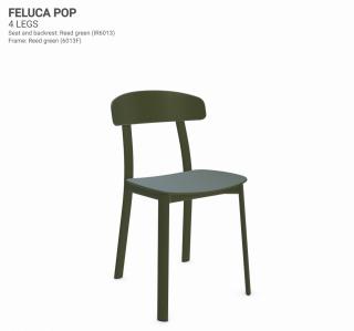 Židle Feluca Pop Barva kovové konstrukce: Reed green 6013F, Barva sedáku a opěradla z recyklovaného plastu: Reed green IR6013