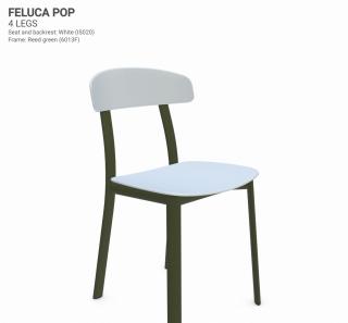 Židle Feluca Pop Barva kovové konstrukce: Reed green 6013F, Barva sedáku a opěradla z recyklovaného plastu: white IS020