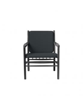 Židle J147 z dubového masivu - textilní potah barva potahu:: antracitová, Barva rámu:: černý dub