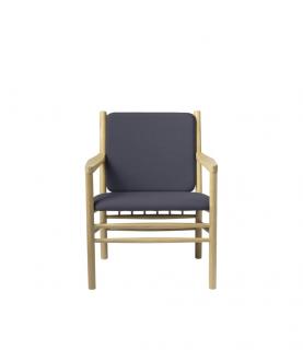 Židle J147 z dubového masivu - textilní potah barva potahu:: tmavě modrá, Barva rámu:: světlý dub