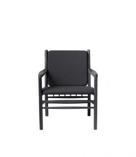 Židle J147 z dubového masivu - textilní potah barva potahu:: tmavě šedá, Barva rámu:: černý dub
