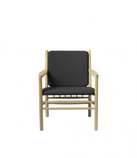 Židle J147 z dubového masivu - textilní potah barva potahu:: tmavě šedá, Barva rámu:: světlý dub