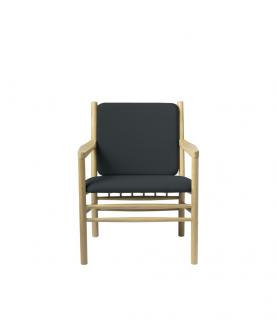 Židle J147 z dubového masivu - textilní potah barva potahu:: tmavě zelená, Barva rámu:: světlý dub