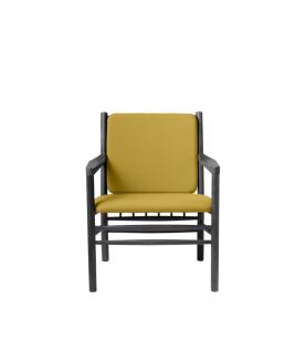 Židle J147 z dubového masivu - textilní potah barva potahu:: žlutá, Barva rámu:: černý dub
