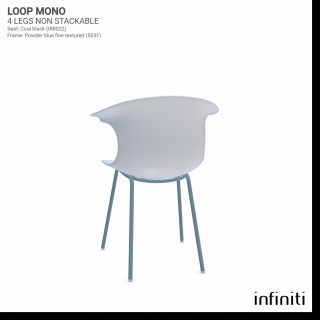 Židle Loop Mono - nestohovatelná Barva kovové konstrukce: Powder blue 503F, Barva sedáku a opěradla z recyklovaného plastu: white IS020