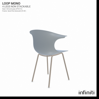 Židle Loop Mono - nestohovatelná Barva kovové konstrukce: Sand 514F, Barva sedáku a opěradla z recyklovaného plastu: Almond grey IP421C