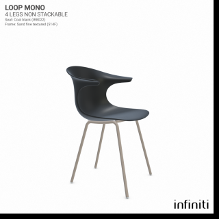 Židle Loop Mono - nestohovatelná Barva kovové konstrukce: Sand 514F, Barva sedáku a opěradla z recyklovaného plastu: Coal black IR8022