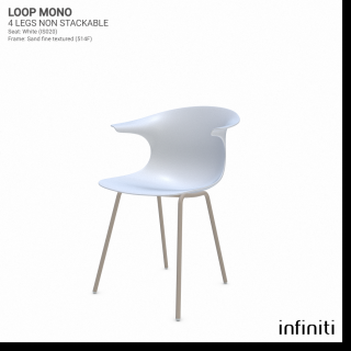 Židle Loop Mono - nestohovatelná Barva kovové konstrukce: Sand 514F, Barva sedáku a opěradla z recyklovaného plastu: white IS020