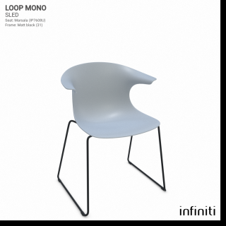 Židle Loop Mono Sled Barva kovové konstrukce: Matt black 31, Barva sedáku a opěradla z recyklovaného plastu: Almond grey IP421C