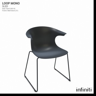 Židle Loop Mono Sled Barva kovové konstrukce: Matt black 31, Barva sedáku a opěradla z recyklovaného plastu: Coal black IR8022