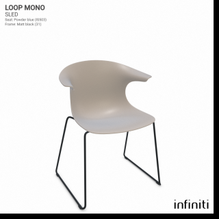 Židle Loop Mono Sled Barva kovové konstrukce: Matt black 31, Barva sedáku a opěradla z recyklovaného plastu: Sand IS514