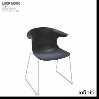 Židle Loop Mono Sled Barva kovové konstrukce: Matt white 30, Barva sedáku a opěradla z recyklovaného plastu: Coal black IR8022