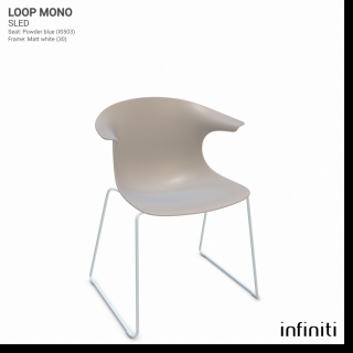 Židle Loop Mono Sled Barva kovové konstrukce: Matt white 30, Barva sedáku a opěradla z recyklovaného plastu: Sand IS514