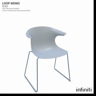 Židle Loop Mono Sled Barva kovové konstrukce: Powder blue fine textured 503F, Barva sedáku a opěradla z recyklovaného plastu: Almond grey IP421C