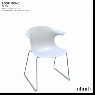 Židle Loop Mono Sled Barva kovové konstrukce: Powder blue fine textured 503F, Barva sedáku a opěradla z recyklovaného plastu: white IS020