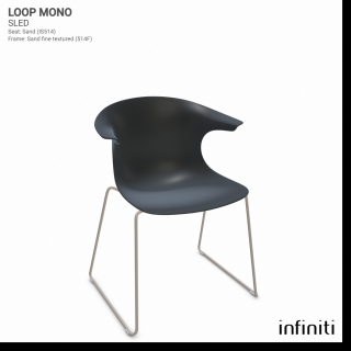 Židle Loop Mono Sled Barva kovové konstrukce: Sand 514F, Barva sedáku a opěradla z recyklovaného plastu: Coal black IR8022