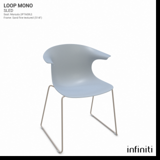 Židle Loop Mono Sled Barva kovové konstrukce: Sand 514F, Barva sedáku a opěradla z recyklovaného plastu: white IS020
