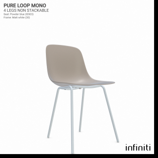 Židle Pure Loop Mono - nestohovatelná Barva kovové konstrukce: Matt white 30, Barva sedáku a opěradla z recyklovaného plastu: Sand IS514